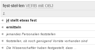 feststellen